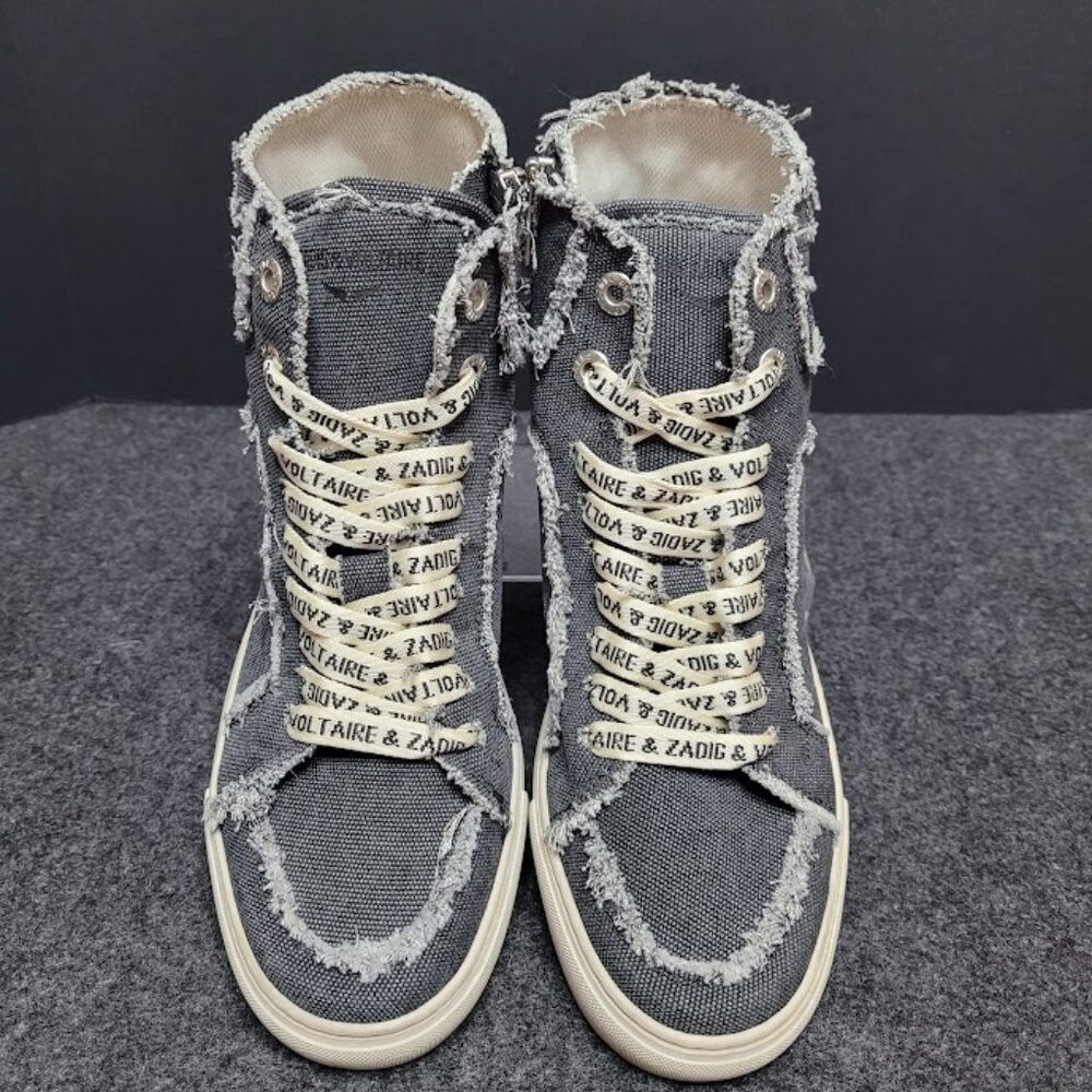 NWOB Zadig & Voltaire Flash Hi-Top Sneakers Size 38 US 7.5 - 8 - Picture 3 of 11
